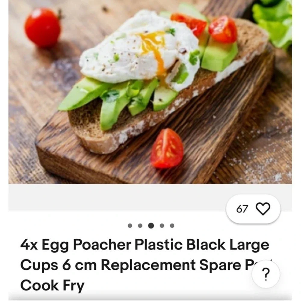 4 Egg cups for‎ poached eggs NEW!